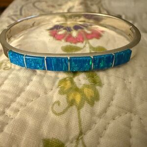 Mexican Blue Opal/Silver Bracelet Pendant 925